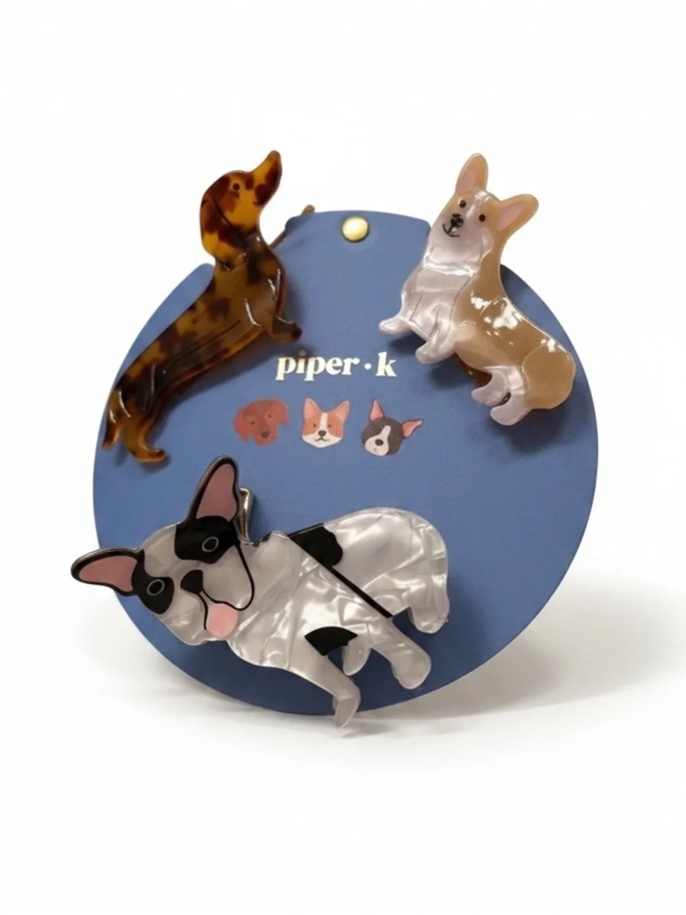 Piper K Dog Dachshund Boston Terrier Corgie Claw Hair Clips New With Tags